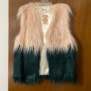 marigold+lotus faux fur vest